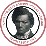 Design for stickers with the portrait of Frederick Douglass